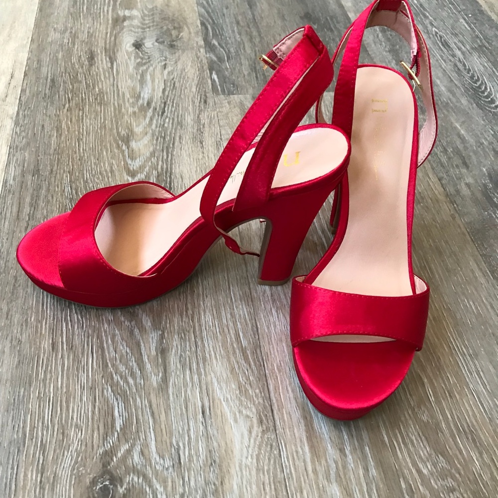 Nicole Miller Satin Red Heels